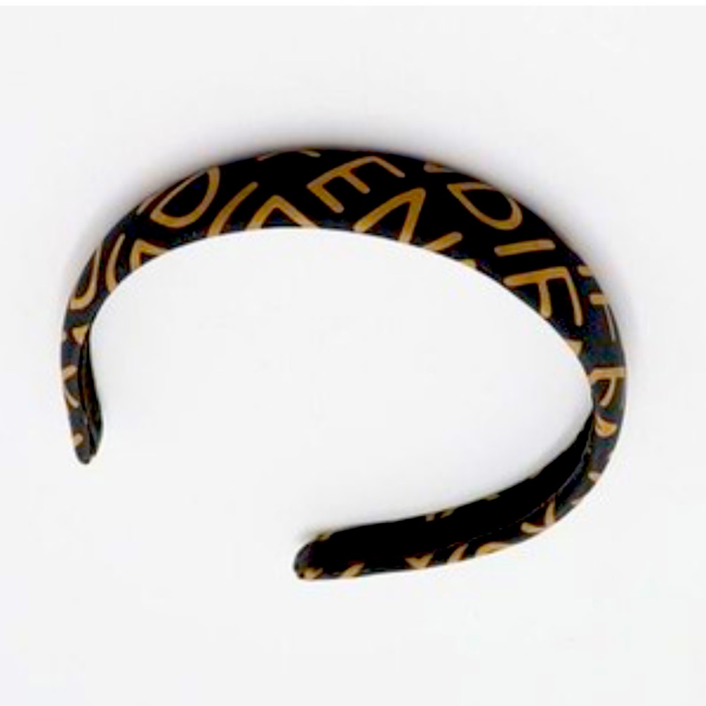 Fendi Black and Tan Patterned Headband